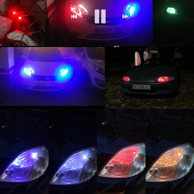 T10 RGB W5W Led 194 168 Canbus Car Clearance lights COB 12SMD With Remote Controller Flash/Strobe Lamp Wedge Reading  Light 6