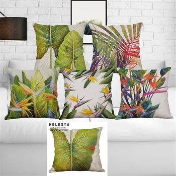 

Covers Printed Cotton Linen Flowers Birds Pillow HGLEGYW Textile Pillowcase Office Tropical For home Case Home Throw Pillow