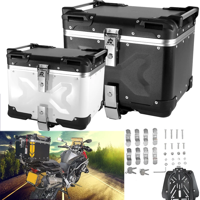 Maletero trasero Universal de 42 litros para motocicleta, caja de herramientas Moto, portaequipajes trasero de aluminio para Scooter, YAMAHA, HONDA, Benelli|Maletero de motocicleta| - AliExpress