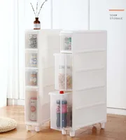 14ซม.แคบตะเข็บชั้นวางของตู้เย็น Gap ข้างเตียงแคบตู้ห้องน้ำลิ้นชักประเภทตะเข็บตู้ Pp วัสดุ 1