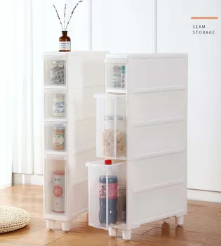 14ซม.แคบตะเข็บชั้นวางของตู้เย็น Gap ข้างเตียงแคบตู้ห้องน้ำลิ้นชักประเภทตะเข็บตู้ Pp วัสดุ 1