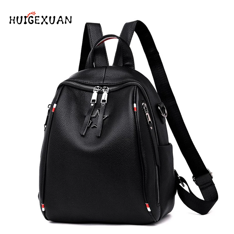 

New Women Backpack Genuine Leather Fashion Causal Bags High Quality Cowskin Female Shoulder Bag Backpacks For Girls High Quality