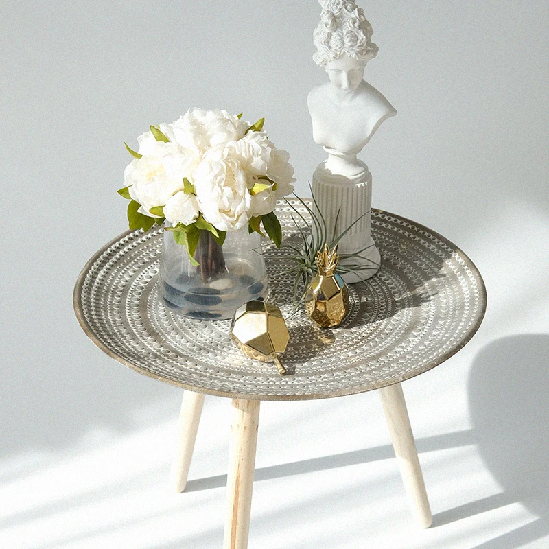 

Retro living room fashion round table creative side sets of tables sofa side creative small round table coffee table pf9212199