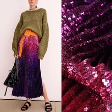 Веерная форма синего, фиолетового, винно-красного цвета, полиэфирная ткань с пайетками для летне-осеннего платья E1118