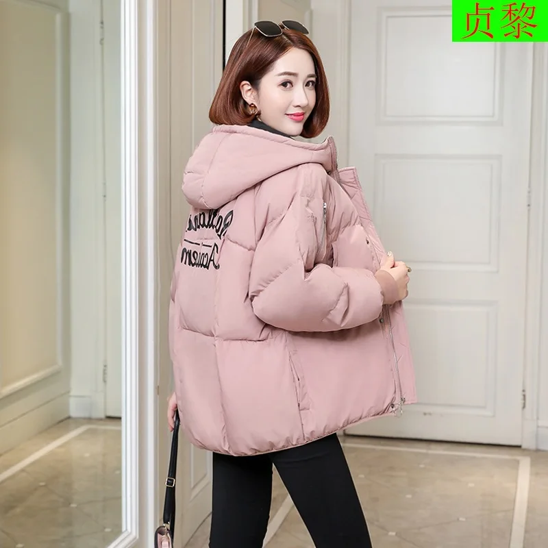 

2018 Winter New Style Cotton Coat Women's Short Coat Thick Warm Hooded Cotton-padded Clothes Korean-style Loose-Fit Slimming Cot