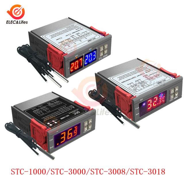 STC-3008 10A 220V Digital Temperature Controller Degree Sensor Thermostat  Instru