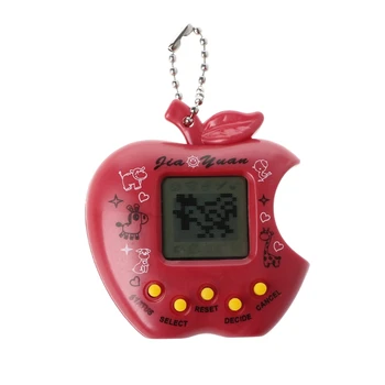 

LCD Virtual Digital Pet Electronic Game Machine Toy Apple Shape With Keychain H55F