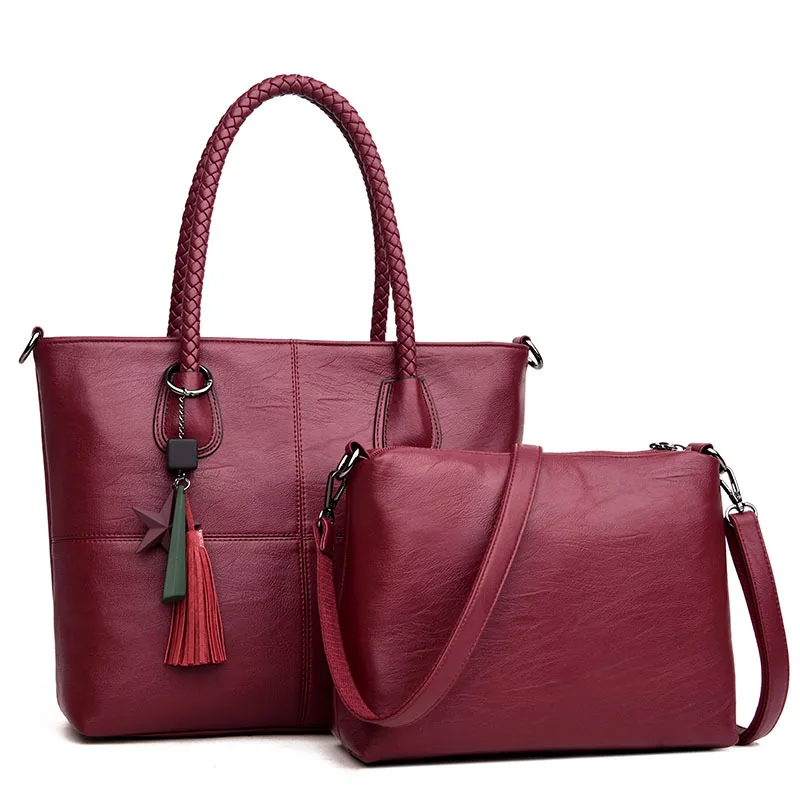 

Large Bag Women's 2019 New Style Hand Shoulder Simple Versatile Large-Volume Middle-aged Mommy Bag Autumn & Winter Korean-style