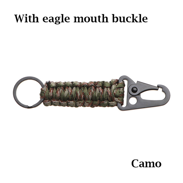 Rope Keychain Outdoor Camping Survival Kit Military Paracord Cord Rope Emergency Knot Bottle Opener Key Ring Carabiner Tool