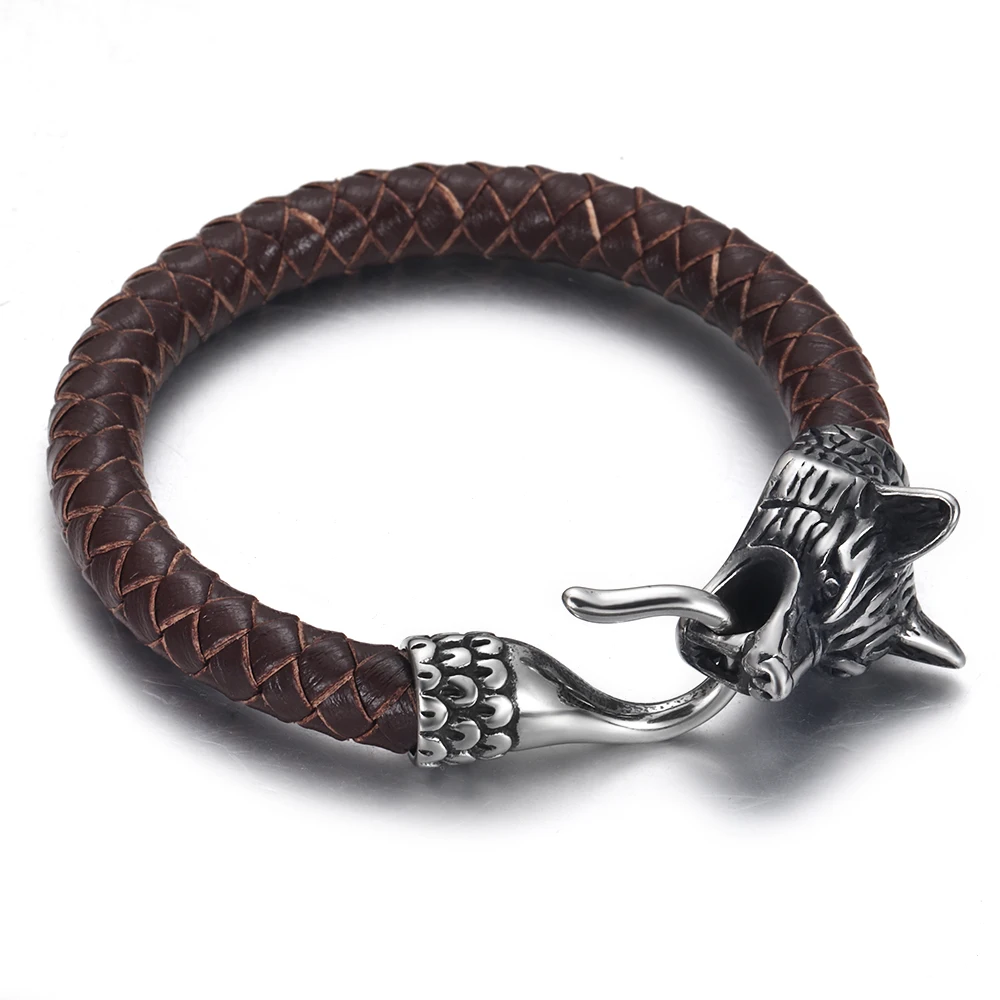 Edelstahl Tier Tiger Haken Verschluss Verbinder für 6mm 8mm Lederarmband Verbinden Teile für DIY Schmuck Machen Zubehör – Detail 5