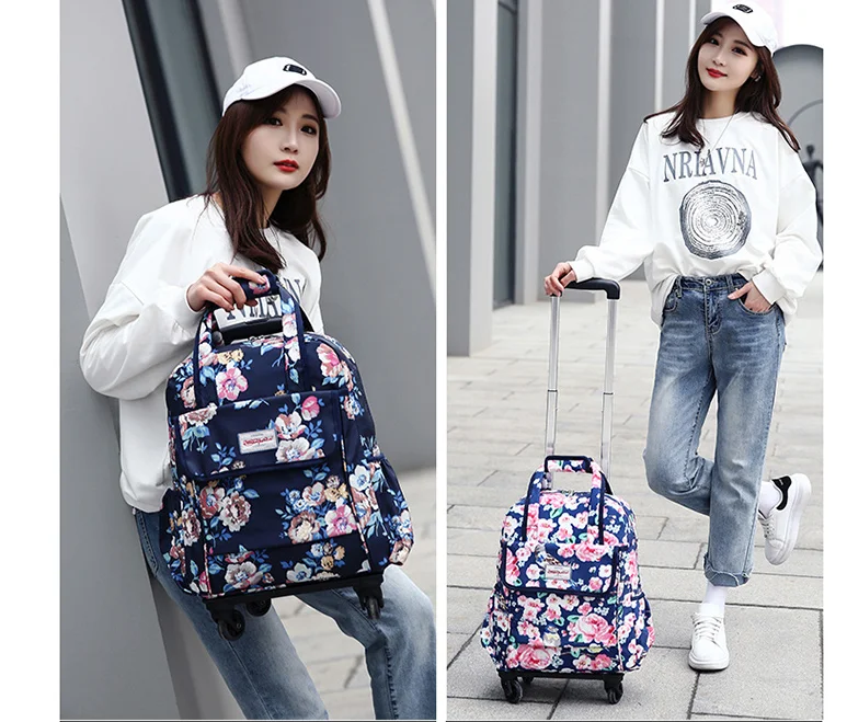 20 inch Women Travel Trolley Bags Woman Carry-on hand luggae Bag Rolling luggage Bags Women Cabin Wheeled backpack wheels rolling luggage trolley folding luggage trolley