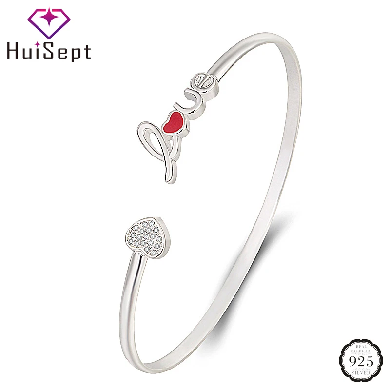 

HuiSept модные браслеты для женщин 925 серебро ювелирные изделия в форме сердца браслет украшения для свадьбы обещания вечеривечерние подарок оптовая продажа