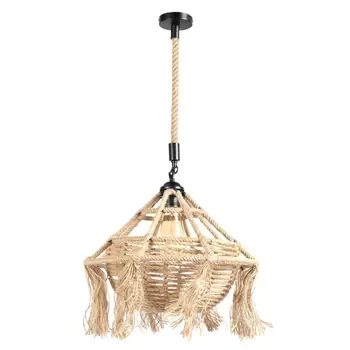 

AC 85-265V LED E27 Iron Art Pendant Light Vintage Hemp Rope For Bedroom Dining Room Bar Coffee Shop Decoration