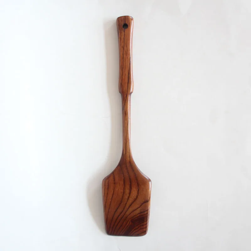 New Style Cooking Ladel Wood Spatula Ko Muk Old Paint Wooden Turner Non-stick Pot Spatula
