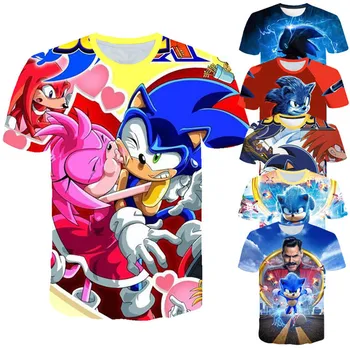 

Kids 3D Cartoon Sonic Print T-shirts Costume Boys sonic youth t shirt Girls Summer T shirt Clothing Children Tee Tops Clothes