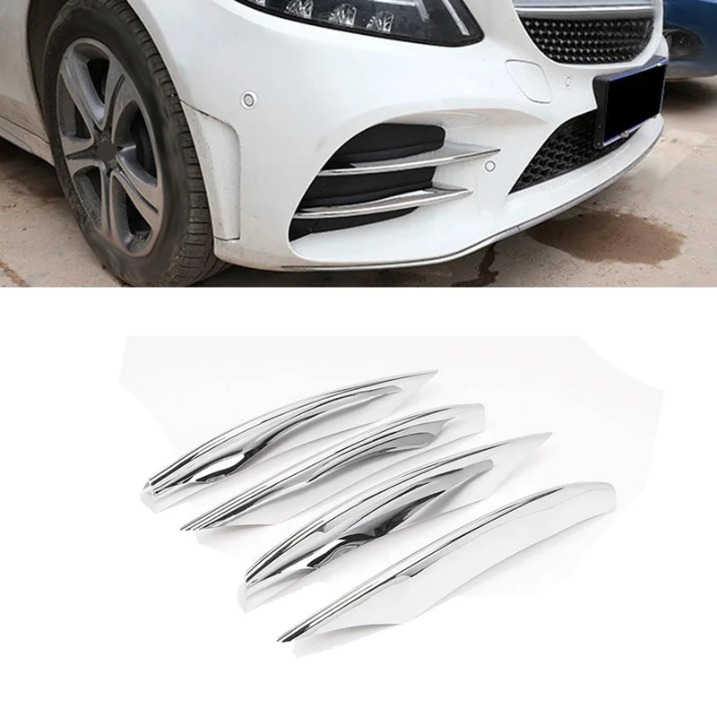4 шт. хромированная накладка на передний бампер Mercedes-Benz C-Class C200 C260 W205 2019 + |