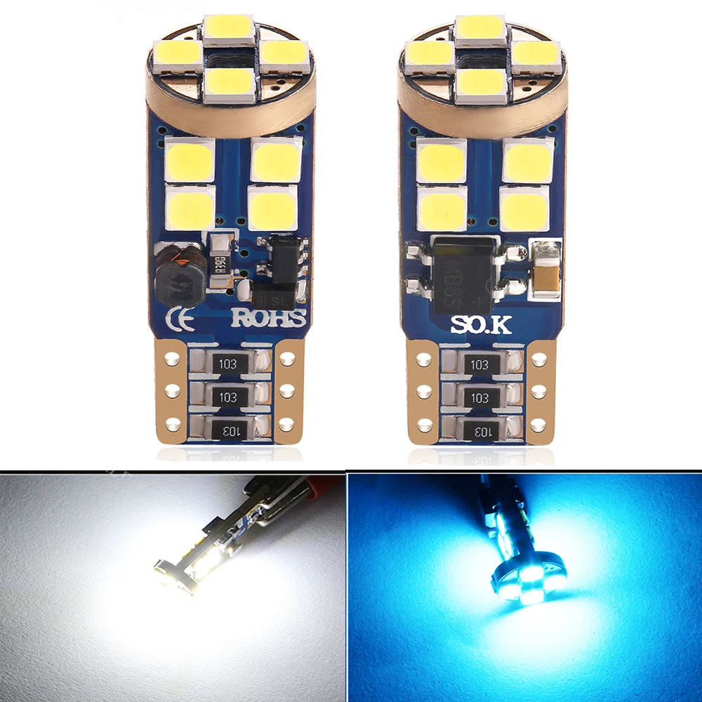 4 шт. Автомобильные светодиодные лампы Canbus T10 W5W 194 3030SMD 6000 К|Сигнальная лампа| |