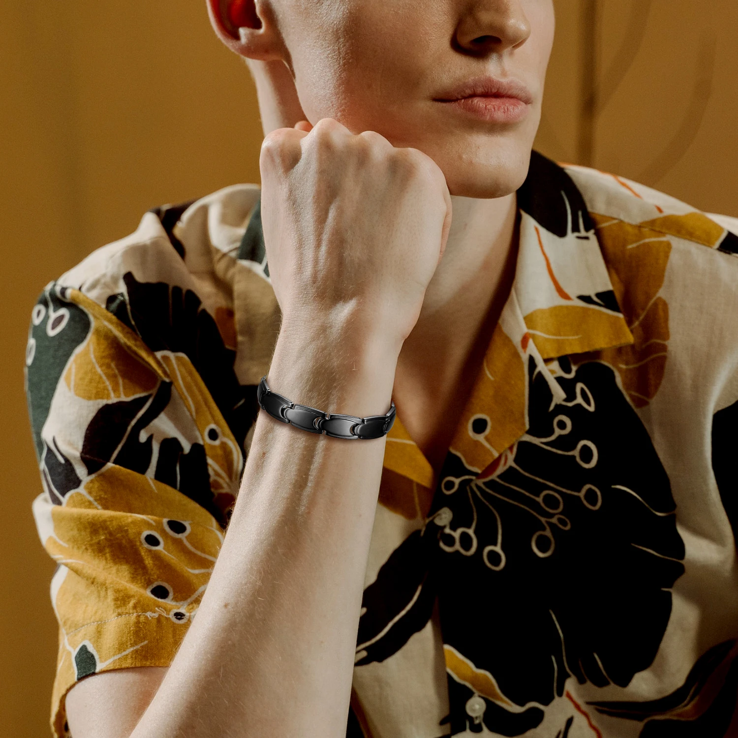 Rainso Healing Magnetic Bracelet For Men Woman 316L Stainless Steel Bracelet 4in1 Elements Bangles Chain & Link Bracelets Viking