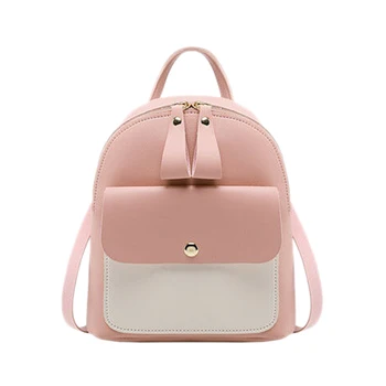 

Women Girls School Bag Pu Leather Backpack Mini Backpack Purse Travel Handbag,Pink