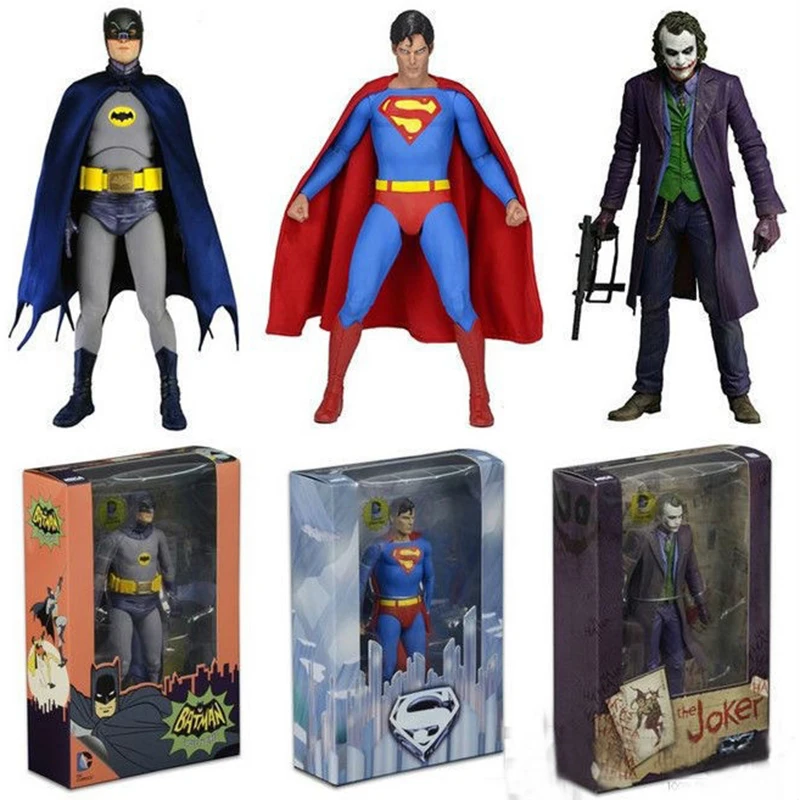 

NECA Batman The Dark Knight The Joker Clown Heath Ledger Arkham Justice Dawn Superman Doll Toy Model 18 cm for Collection