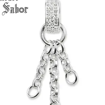 

Jewelry Finding Charm Carrier With Three Curb Chains Size 4.8X1.3cm For Women Men Female Club Carrier To Charm thomas