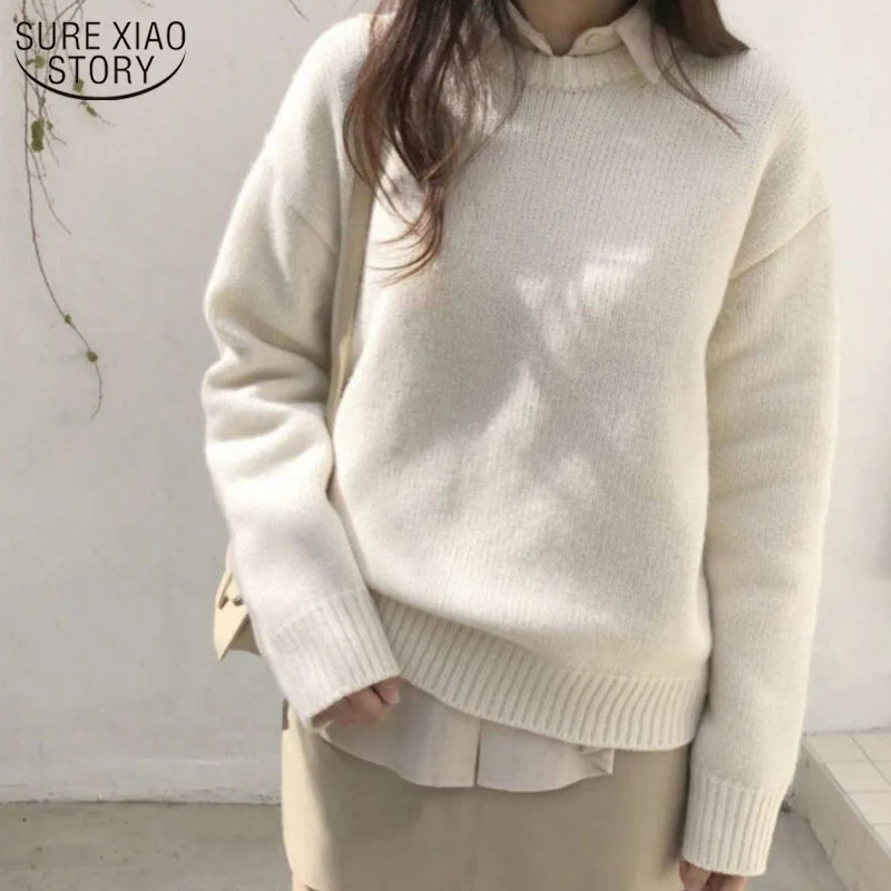 

2022 Spring New Sweet Long Sleeve Women's Sweater Autumn Loose Women's Knitwear Wool Pullover O-neck Fashion Sweater Clothes