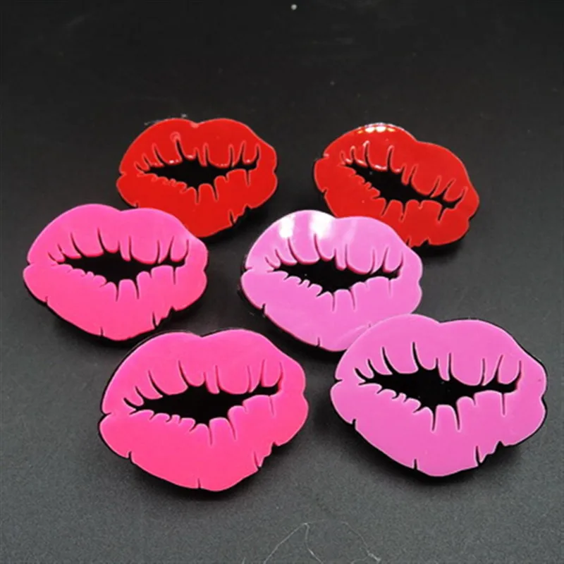 Новые Сексуальные акриловые серьги с красными губами для женщин, Преувеличенные геометрические висячие серьги в форме рта, вечерние Ювелирное Украшение для ночного клуба