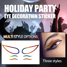 

EELHOE Fashion Creative Color Eyeliner Stickers Party Nightclub Portable
