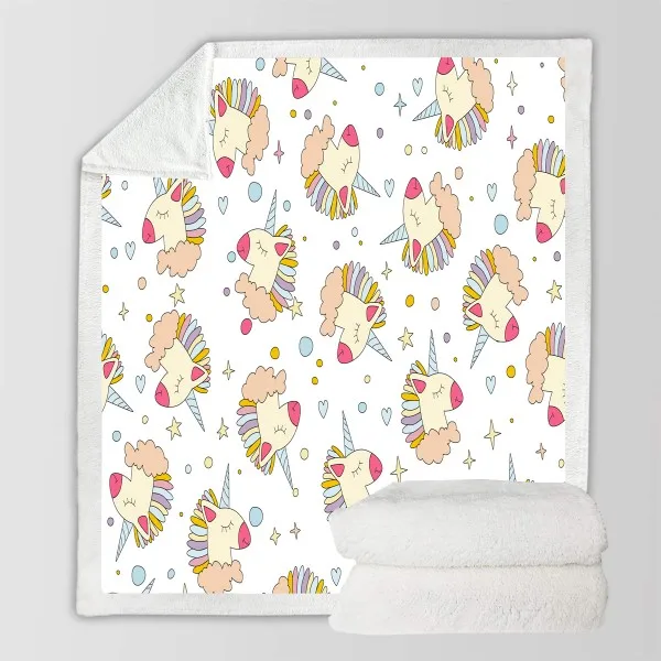 Одеяло Good Dream Throw с 3D принтом единорога, мягкое одеяло из кораллового флиса для подростков, Детское покрывало для сна, постельное белье, подарки для декора дивана - Цвет: color-3
