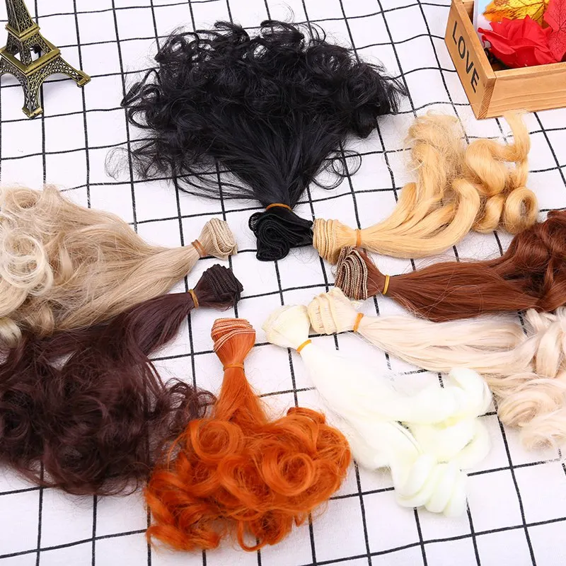 Us 1 53 20 Off 15cm Handmade Curly Wigs High Temperature Wire Diy Doll Hair For Doll High 1 4 1 6 Doll Accessories Gifts On Aliexpress