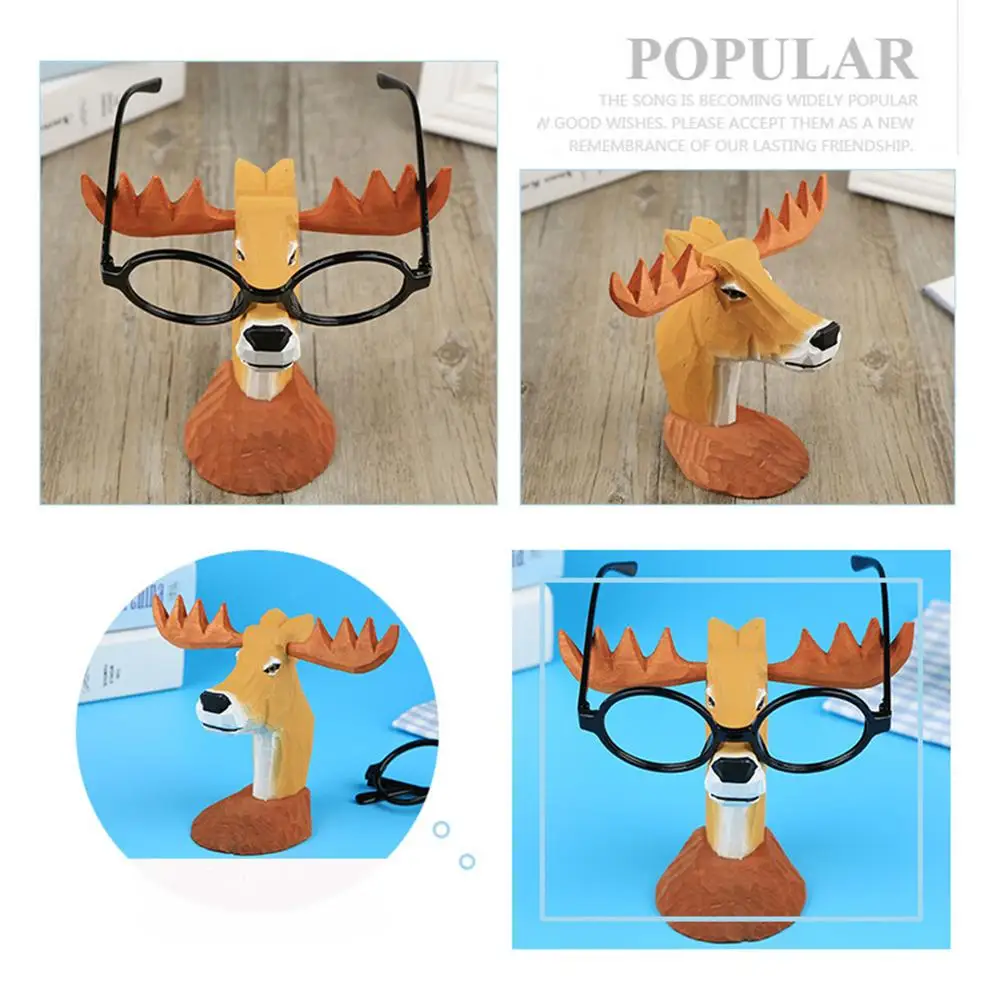 Wooden Glasses Holder Animal Glasses Rack Hand Carve Wood Eyeglasses Spectacle Sunglasses Holder Stand 3