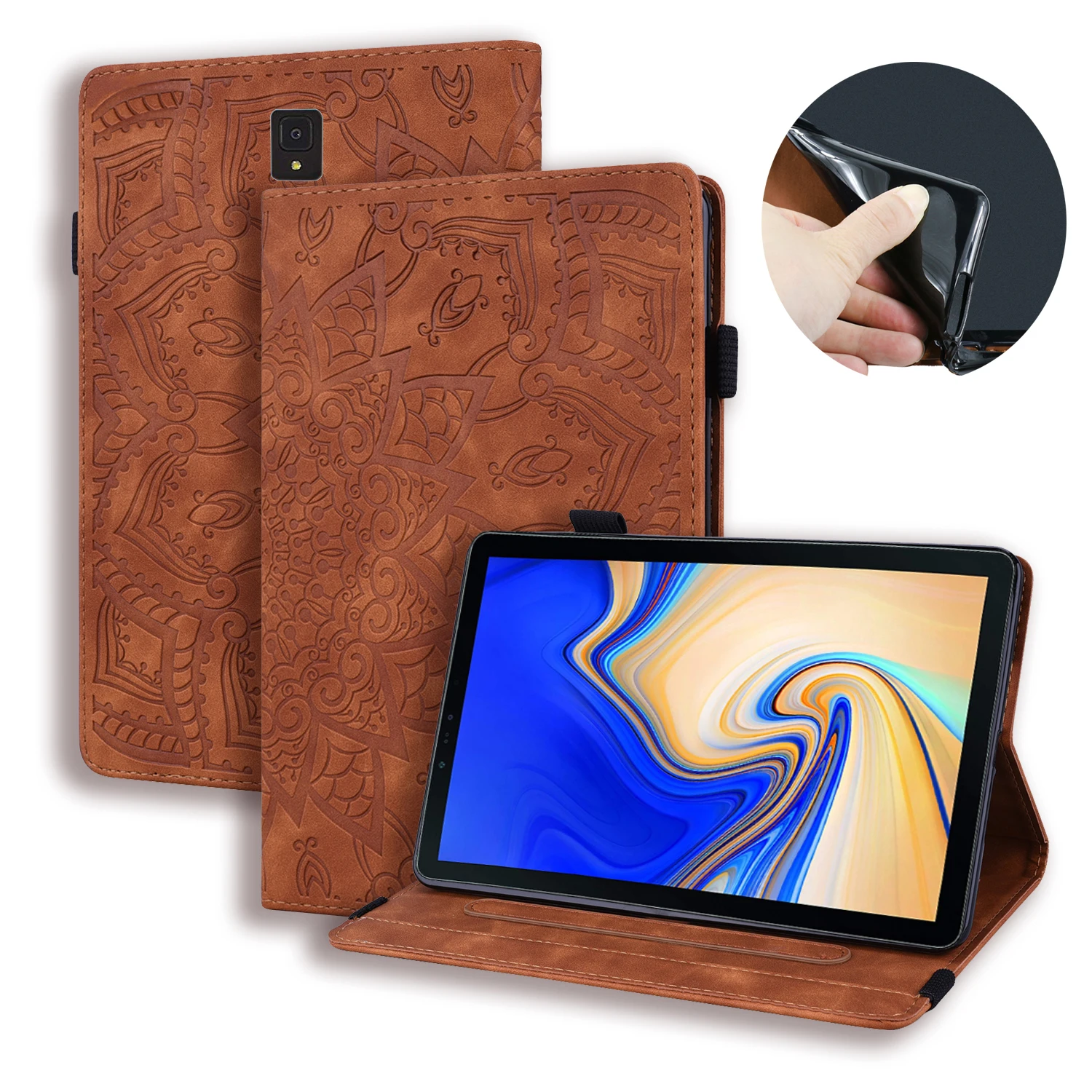Luxury Vintage Leather Cover For Samsung Galaxy Tab S4 T830 T835 SM-T835 Case Stand Smart for tab s4 10.5'' Etui | Компьютеры и
