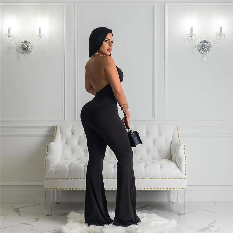 Сексуальный выдалбливают Bodycon повязку комбинезон для женщин без рукавов с открытой спиной Топ Элегантный знаменитости ночной клуб праздничный комбинезон Комбинезоны