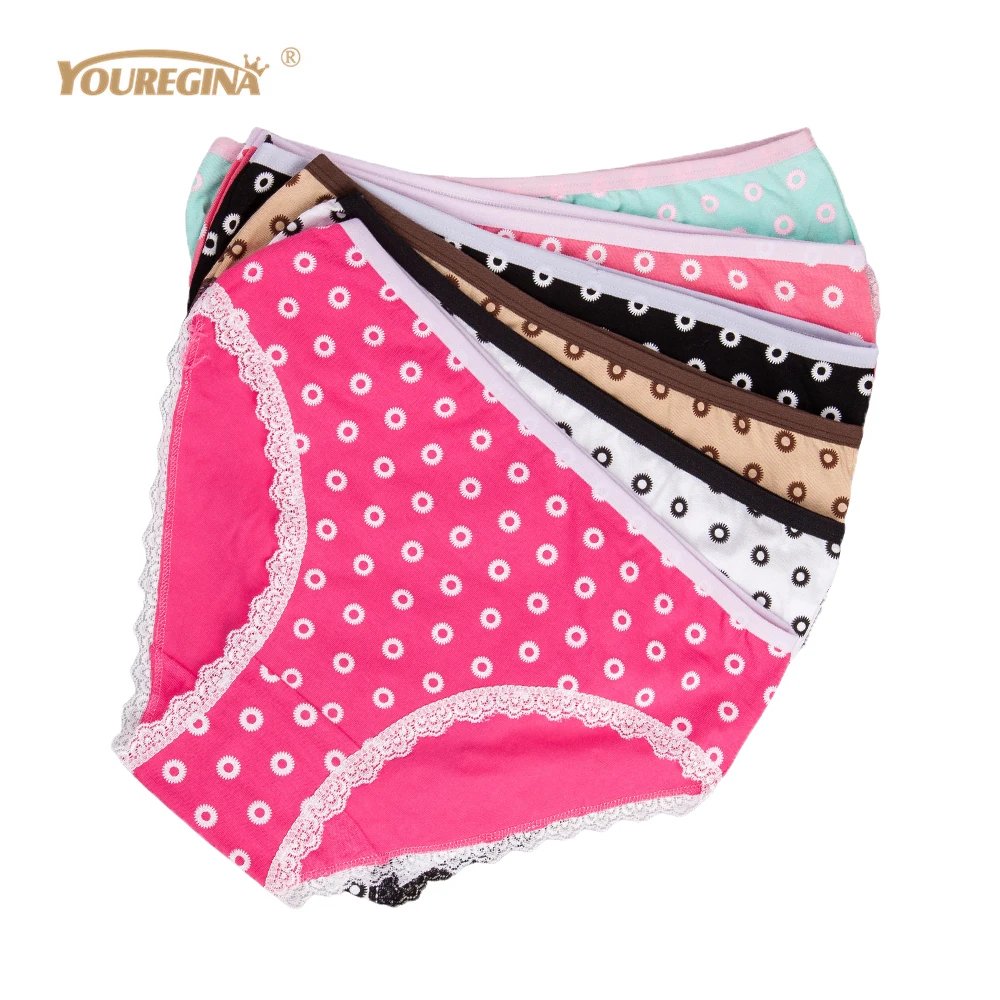 Хлопковое нижнее белье женские трусики больших размеров милое дамское с принтом
