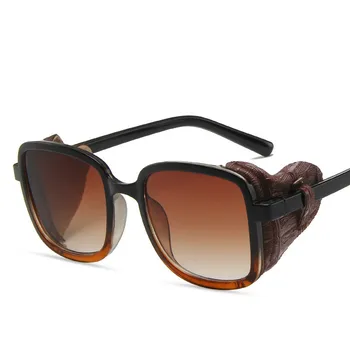 

2020 Men And Women's Windproof Big Frame Sunglasses Fashionable Versatile Steampunk Sunglasses Square Frame Hip-hop Sun Glasses