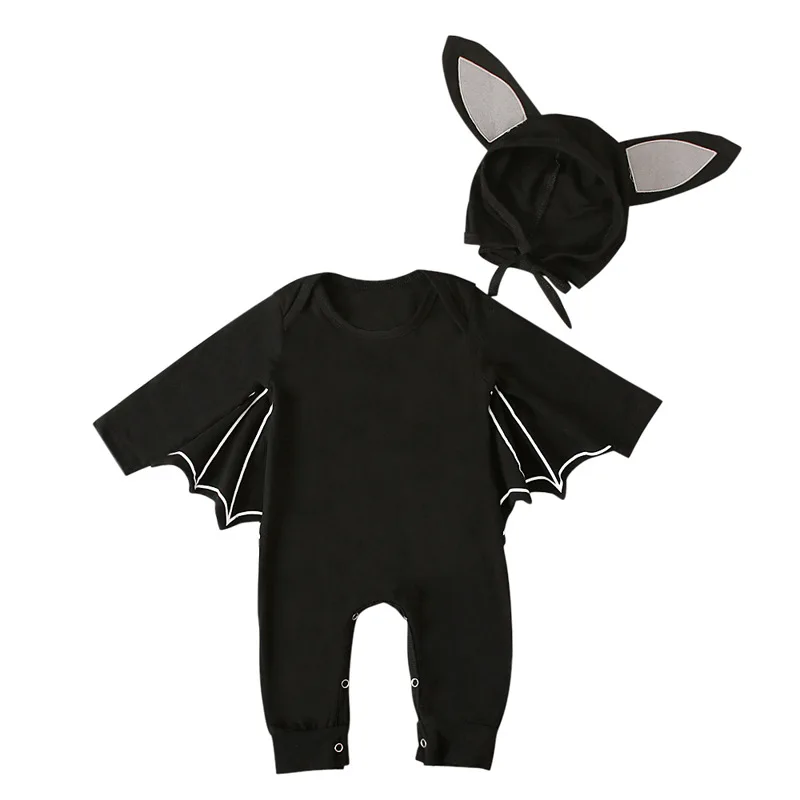 LOOZYKIT костюм на Хэллоуин для маленьких мальчиков и девочек; комбинезон с капюшоном; комплект одежды из 2 предметов для младенцев; осенняя одежда с длинными рукавами для малышей