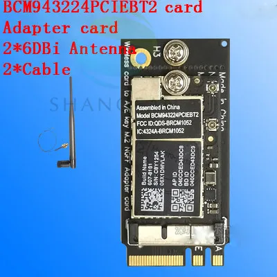 BCM943224PCIEBT2 300 Мбит/с 2,4 и 5G WiFi bluetooth 4,0 мини PCIe сетевая карта для Mac OS Macbook Air A1370 A1369 A1465