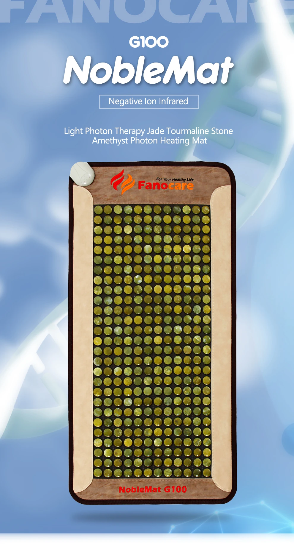 Fanocare Far Infrared Pain Relief Healing Mattress Tourmaline Stones Mat Massage Heating  Natural Jade Heating Pad Mattress