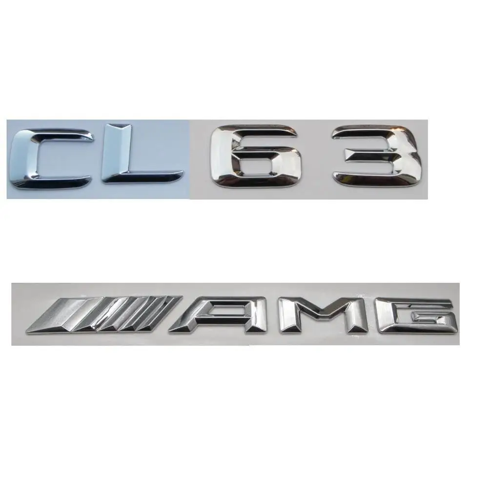 

Chrome Number Letters Trunk Badge Emblem Sticker for Mercedes CL63 AMG