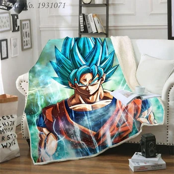 

Japan Anime Dragon Ball Z 3D Velvet Plush Blanket Bedspread For Kids Girls Sherpa Blanket Couch Quilt Cover Travel 06