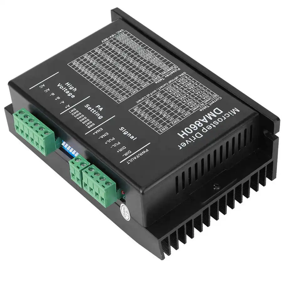 Драйвер шагового двигателя ЧПУ цифровой 32 битный сверхнизкой Шум DMA860H 2 4 7.2A 18