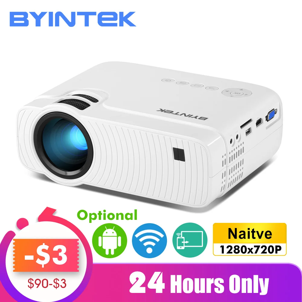 

BYINTEK SKY K2 150inch LED Mini Micro Portable Video HD Projector with Speaker HD USB For Game Movie 1080P Cinema Home Theater