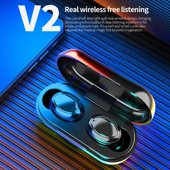 Bluetoothイヤホンとマイク5.0ハイファイミニノイズキャンセルtwsイヤフォン防水ワイヤレスヘッドフォン