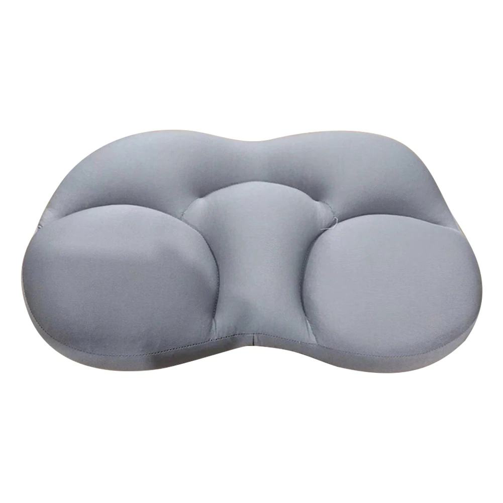 Almohada 3D redonda para dormir, almohada suave de espuma viscoelástica transpirable para el cuello, alivio del dolor, microbola de aire para dormir profundo