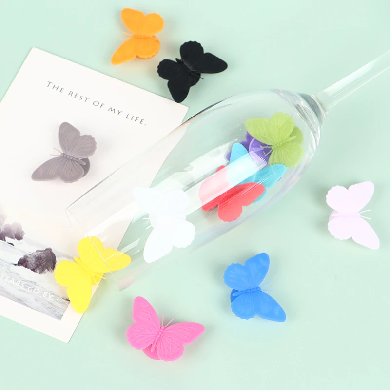 6/12pcs Mini Circle Silicone Wine Glass Marker Cup Identification Ring Recognizer Label Rubber Marker Party Accessories