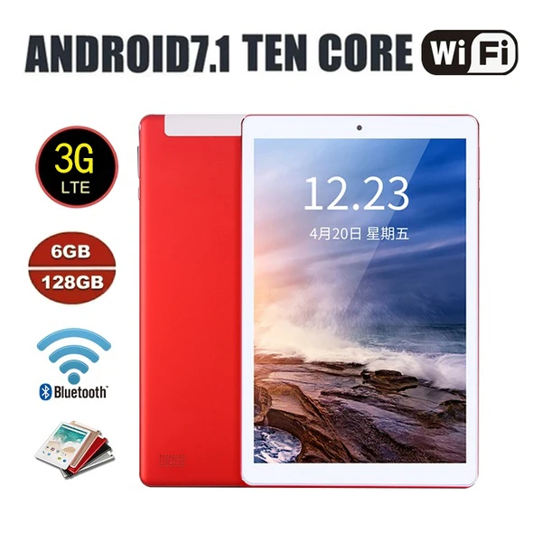 2021 Новый Wi-Fi планшетный ПК 1280*800 IPS Экран 10 \ дюйм десять Core 6 г + 128 ГБ Android 8 1 Две