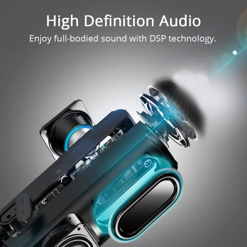 Bluetooth музыкальный бас-динамик водонепроницаемый портативный открытый светодиодный беспроводной Колонка громкий динамик Поддержка TF карта FM радио Aux вход