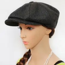 Красивая Кепка newsboy, шерстяная, Смешанная, для весны и осени, для отдыха, повседневная, для взрослых, полосатая шапка, берет живописца, S389