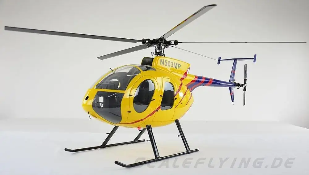 600 размер MD500E ARF вертолет на радиоуправлении коптер из стекловолокна - Цвет: Yellow-Blue