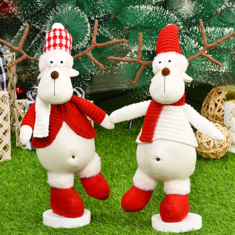 bonecas de natal papai noel boneco de neve alces brinquedos de natal estatuetas de natal presente de natal para criança enfeite de árvore de natal decoração de natal